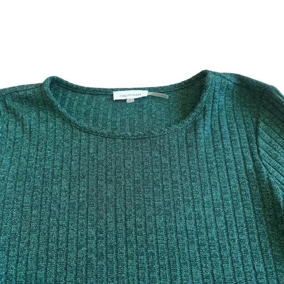 Calvin Klein Emerald Green Pullover Sweater Glitter Sparkle Size Small Women's - Picture 2 of 11